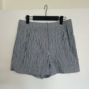 Abbey Glass Designer High-Waist Navy & White Striped Women’s Shorts -Size 6 NWOT